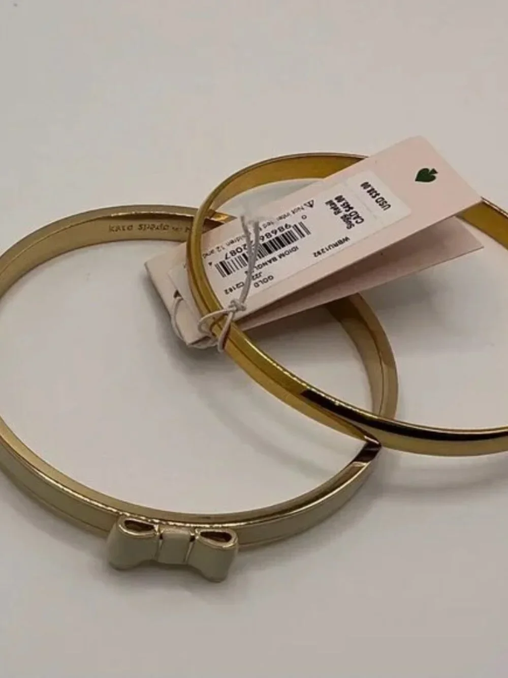 Kate Spade New York TAKE A BOW Gold & Cream/Idiom Gold-Tone Bangle Bracelet - Picture 6 of 9